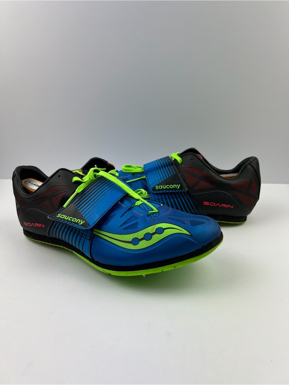Saucony Soarin J2 Track And Field Jumping Spikes Blue And Slime Green Men Sz 11